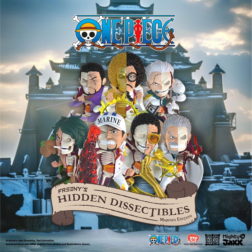 One Piece Freeny's Hidden Dissectables Marines Edition Vinyl Figure Blind Box Display (6-Pack)
