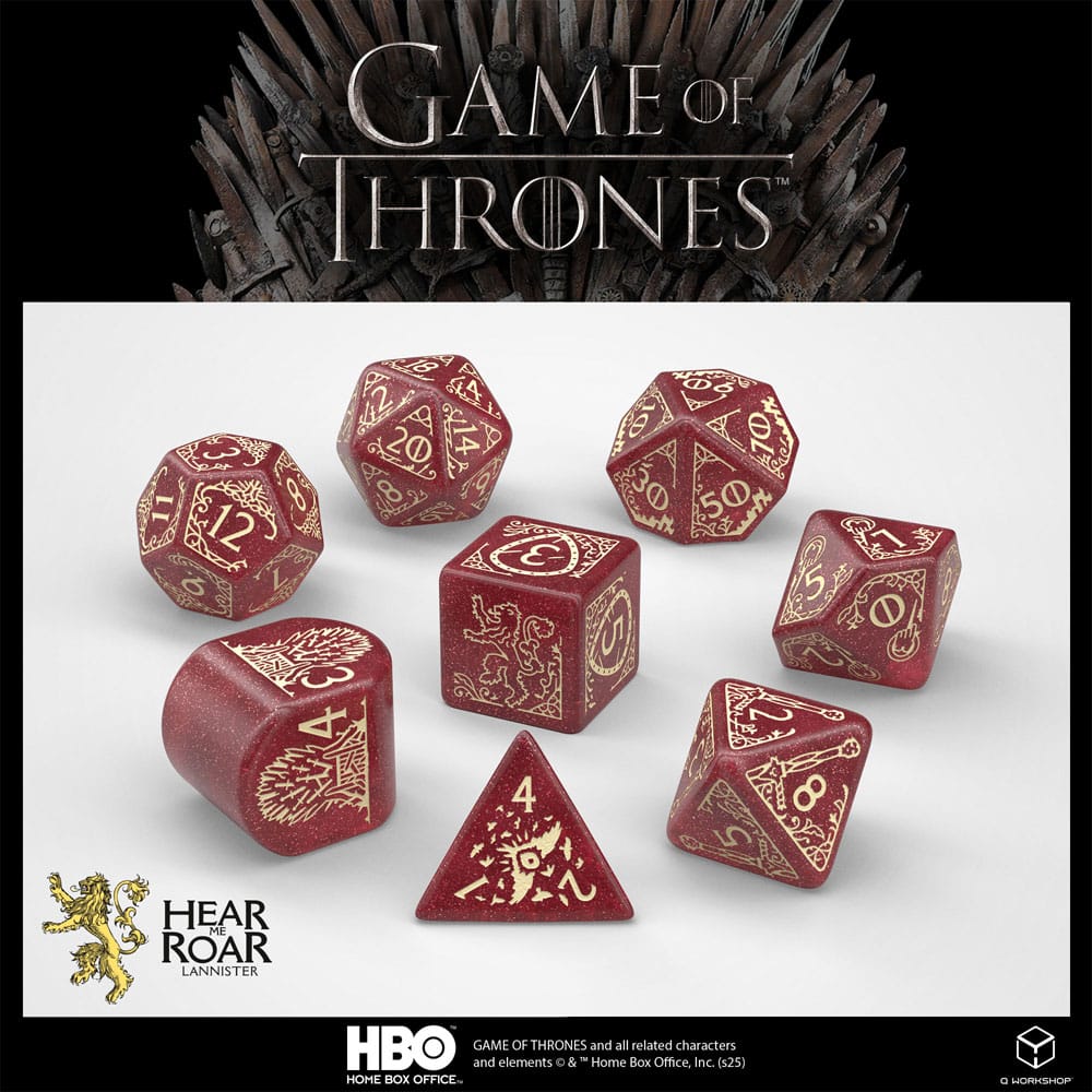 Q Workshop Game of Thrones Lannister Prestige Dice Set (8)