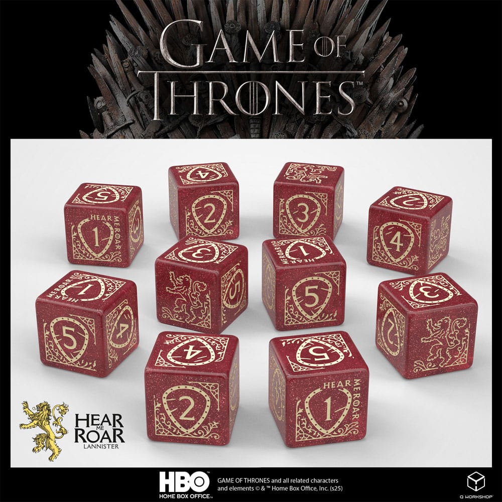 Game of Thrones House Lannister 10xD6 Dice Set