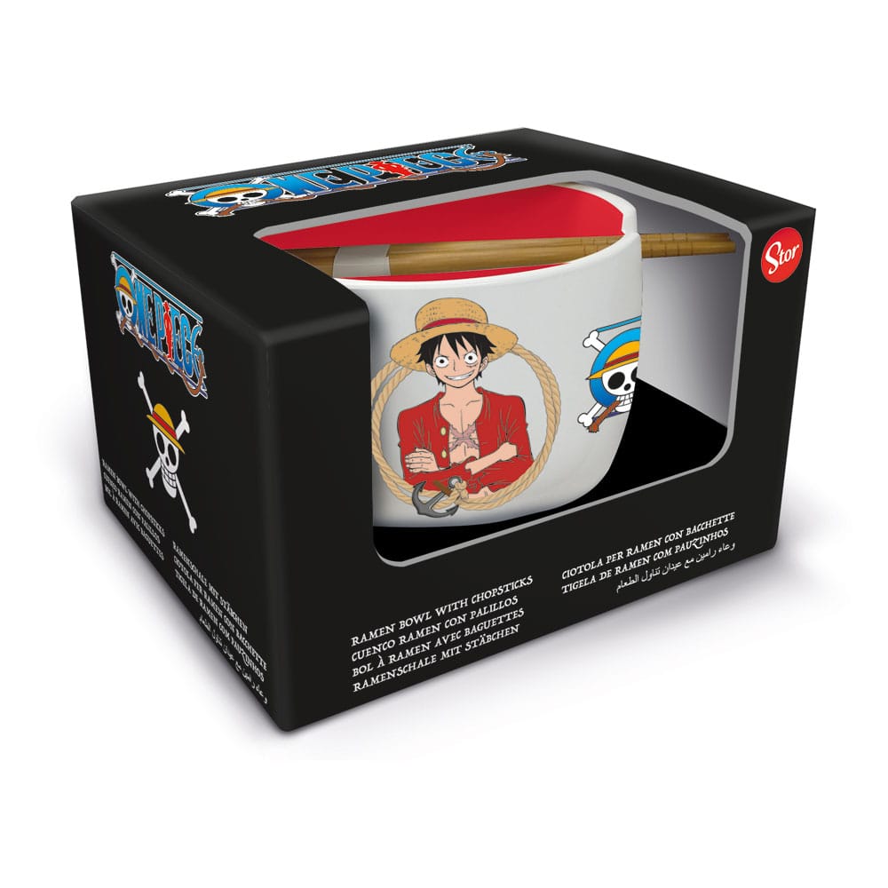 One Piece Official Ceramic Ramen Bowl with Chopsticks