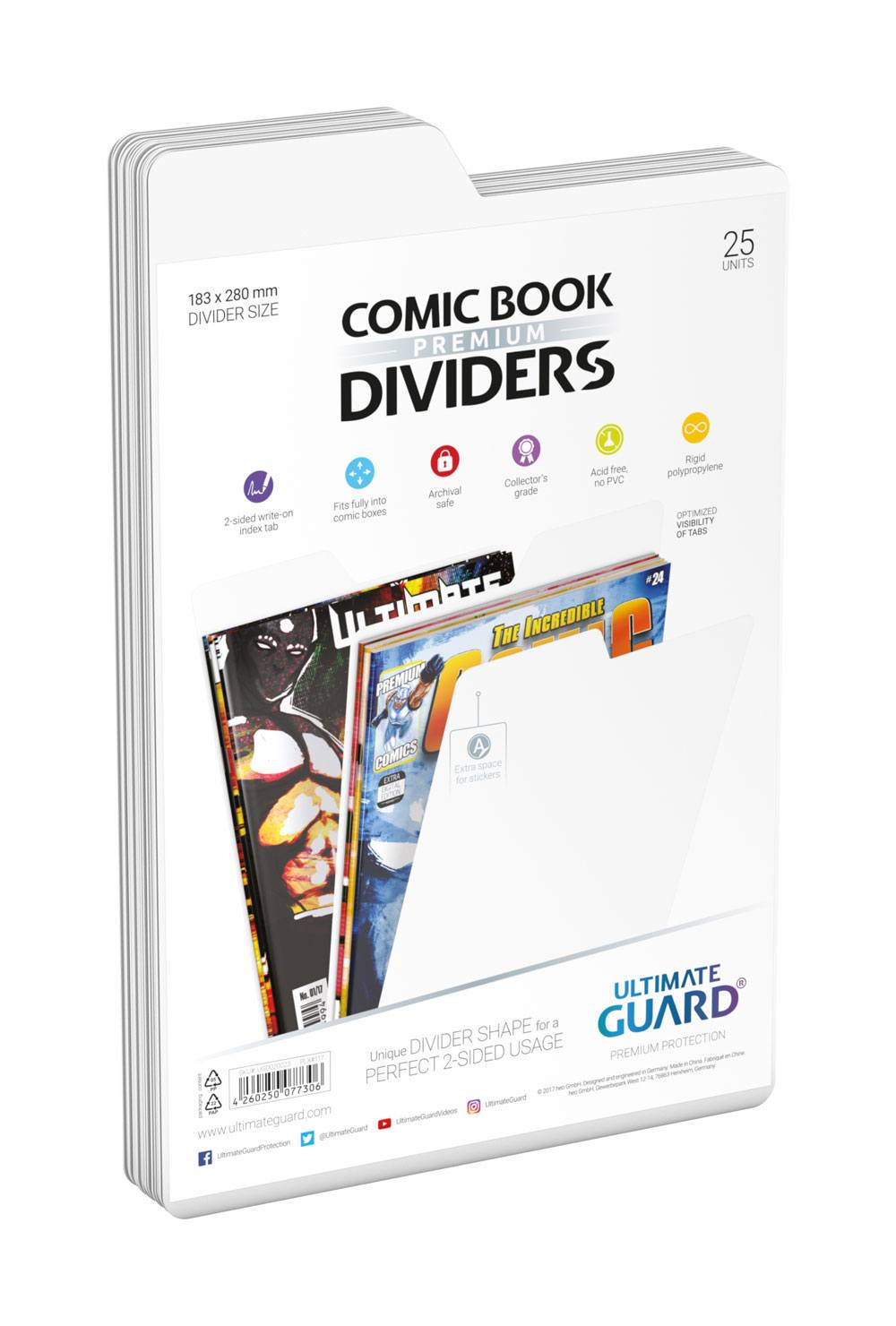 Ultimate Guard Comic Book Dividers - White (25 Pack)