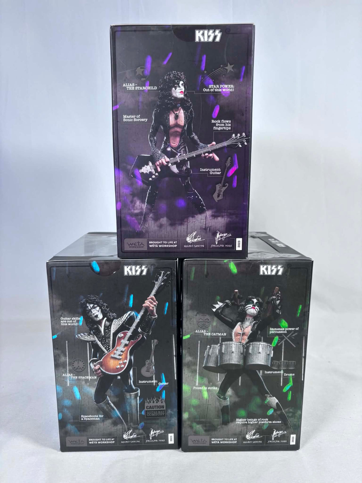 Kiss The Starchild, The Spaceman & The Catman Mini Epics Weta Workshop Bundle of 3 Figures