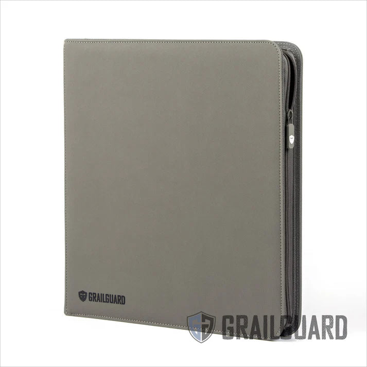 Grail Guard 12-Pocket Gunmetal Grey Premium ZIP Trading Card Binder