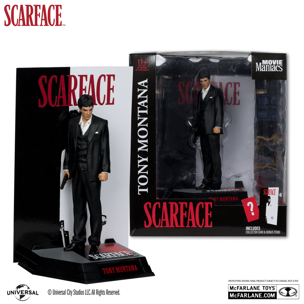Scarface Tony Montana 6" Movie Maniacs McFarlane Toys Figure