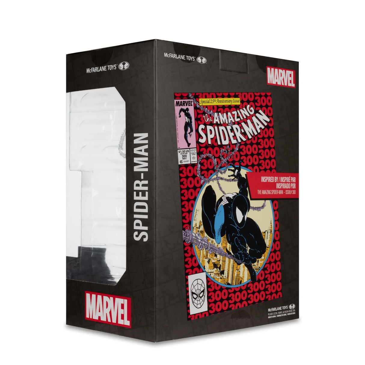 McFarlane MARVEL Spider-Man Symbiote Suit 1:6th Scale Collectible with Scene & Comic (Amazing Spider-Man #300)