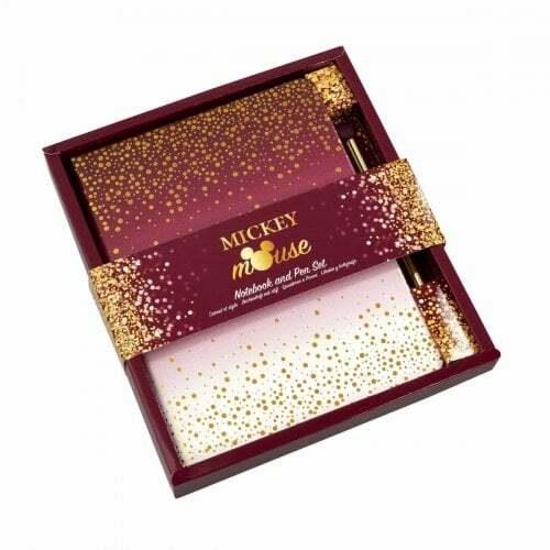 Disney Mickey Berry Glitter Notebook & Pen