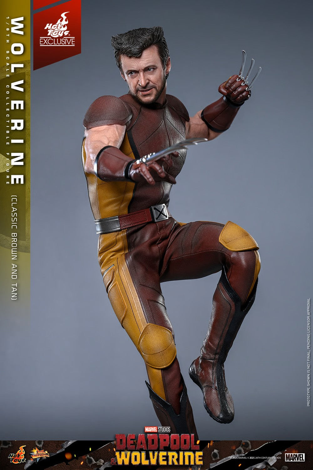 Marvel Deadpool & Wolverine Wolverine \hot Toy 1/6 Scale Classic Brown & Tan