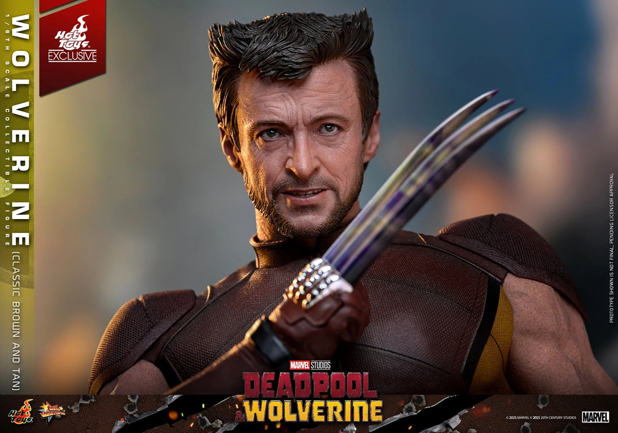 Marvel Deadpool & Wolverine Wolverine \hot Toy 1/6 Scale Classic Brown & Tan