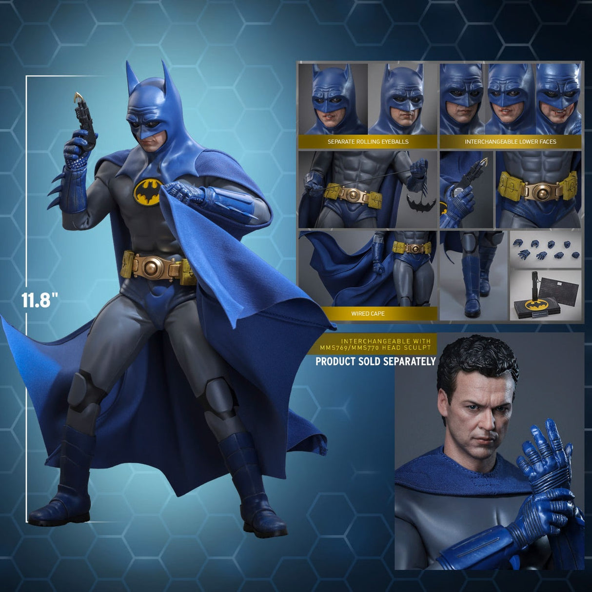 DC The Flash Batman Hot Toy 1/6 Scale Blue & Grey Suit