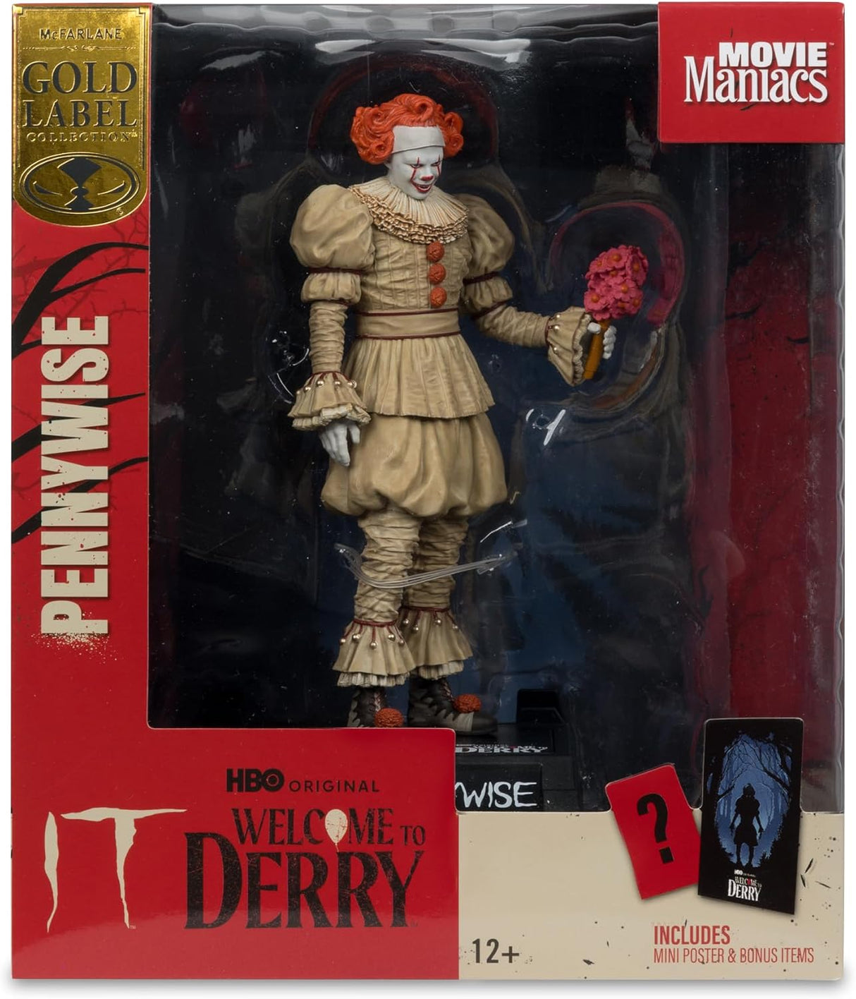 IT Welcome To Derry Movie Maniacs PVC Statue Pennywise Flashback Gold Label-16cm