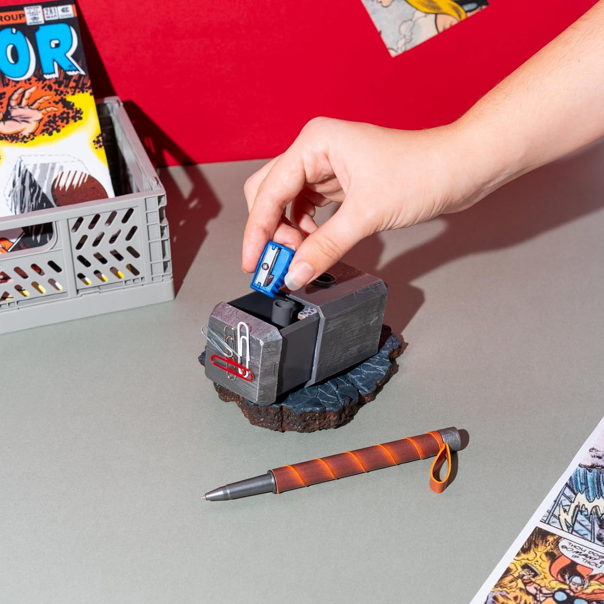 Marvel Thor's Hammer Mjolnir Magnetic Pen & Accessories Holder