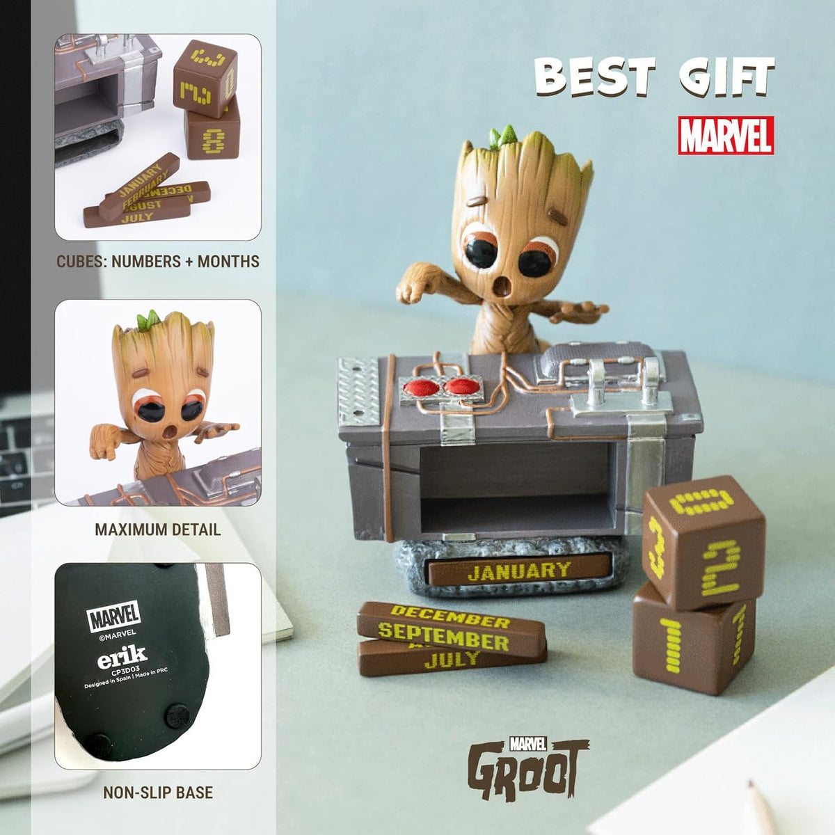 Marvel Guardians of the Galaxy Groot Death Button 3D Perpetual Calenda ...