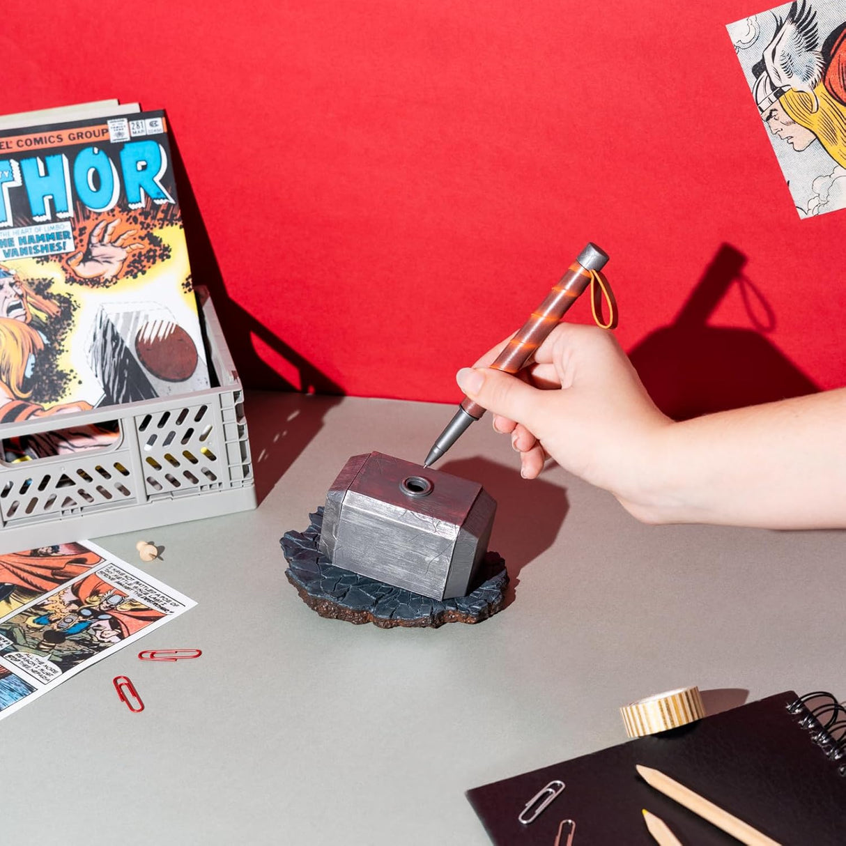 Marvel Thor's Hammer Mjolnir Magnetic Pen & Accessories Holder