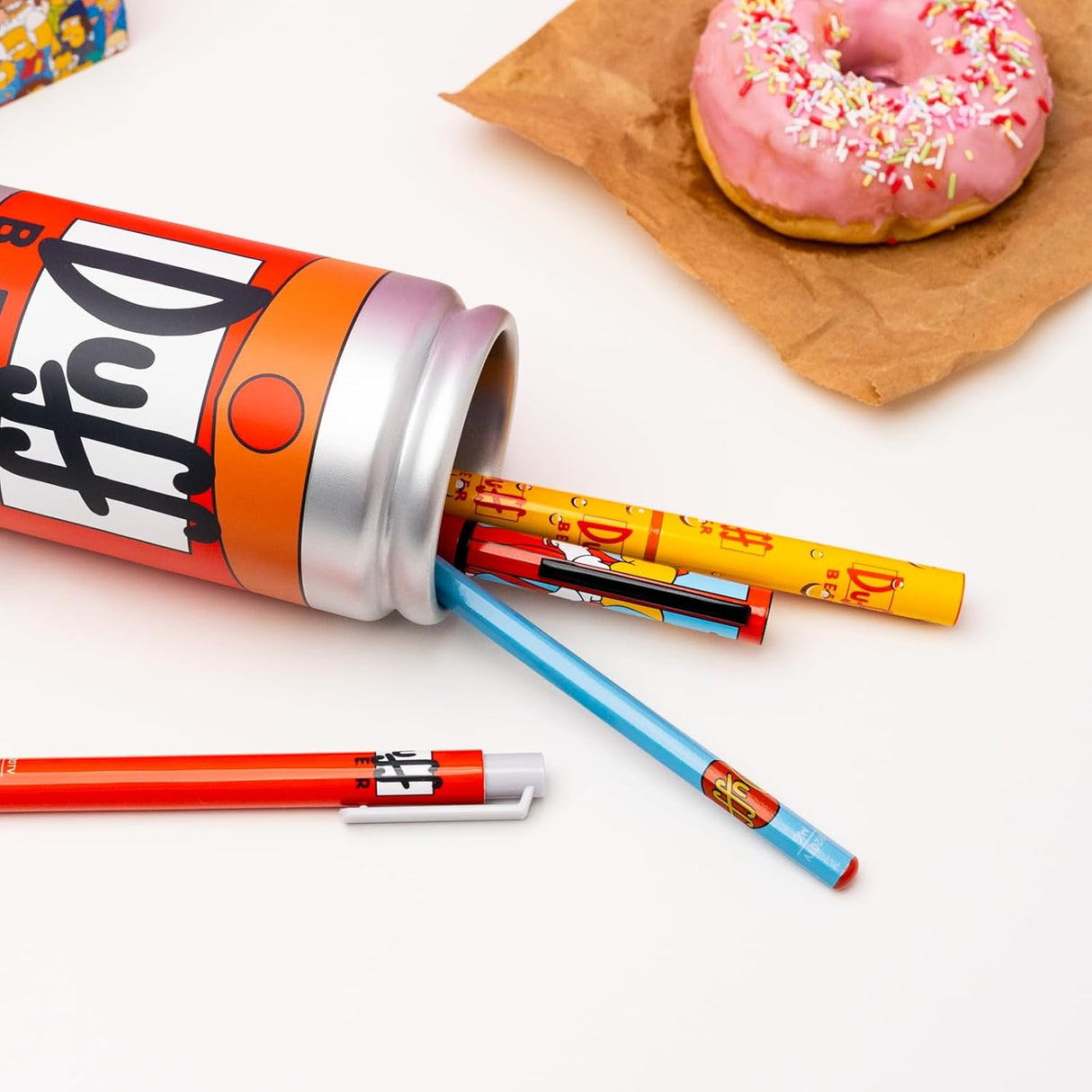 The Simpsons Duff Can Pencil Holder and Writing Set