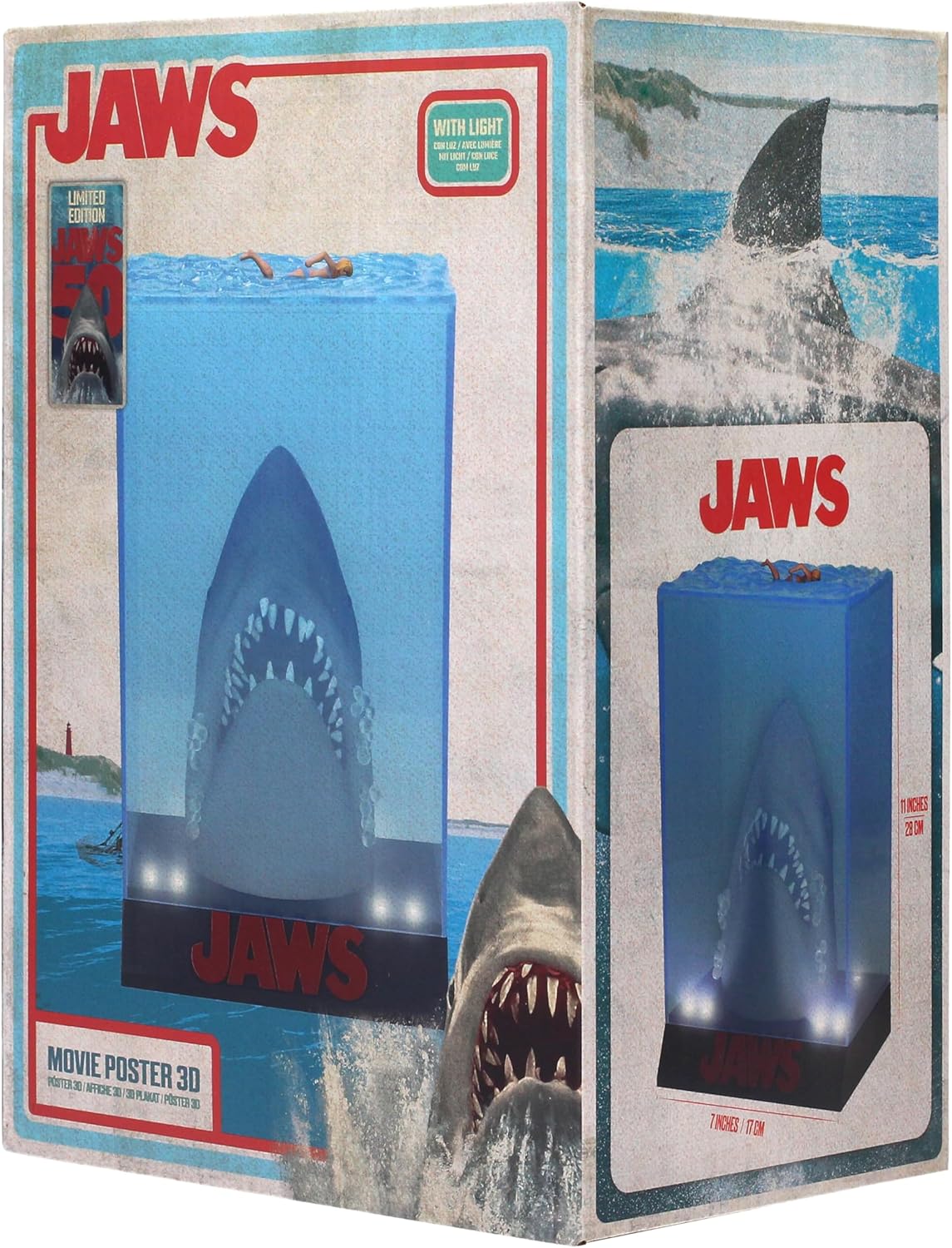 Jaws 50th Anniversary 3D Movie Poster Light Up Limited Edition Figure