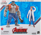 Marvel Legends Avengers Beyond Earth's Mightiest Gray Hulk & Dr Bruce Banner Action Figures