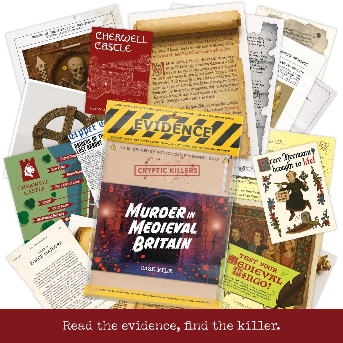 Murder In Medieval Britain Case File Evidence Bag Cryptic Killers