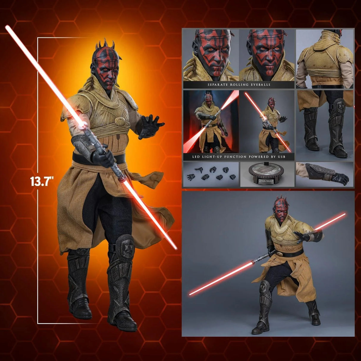 Star Wars Darth Maul Concept Art Collectible 1/6 Scale Hot Toys Action Figure