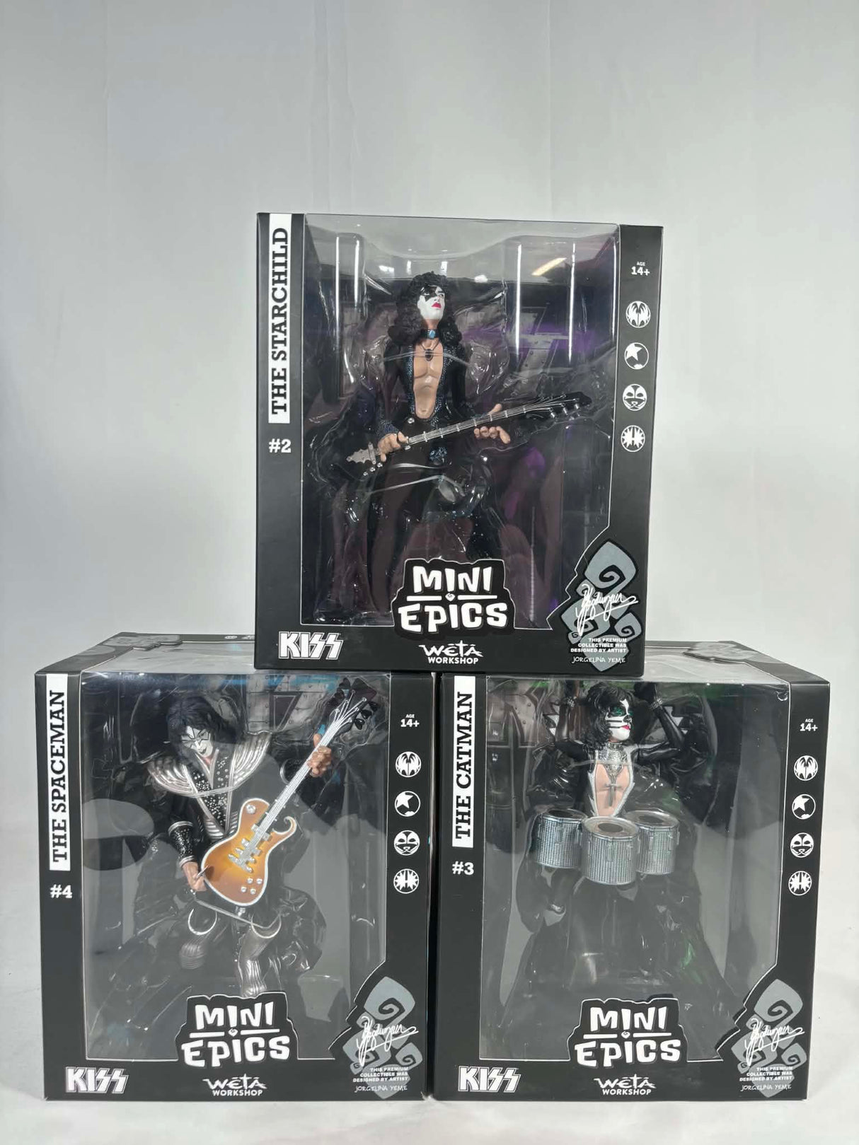 Kiss The Starchild, The Spaceman & The Catman Mini Epics Weta Workshop Bundle of 3 Figures