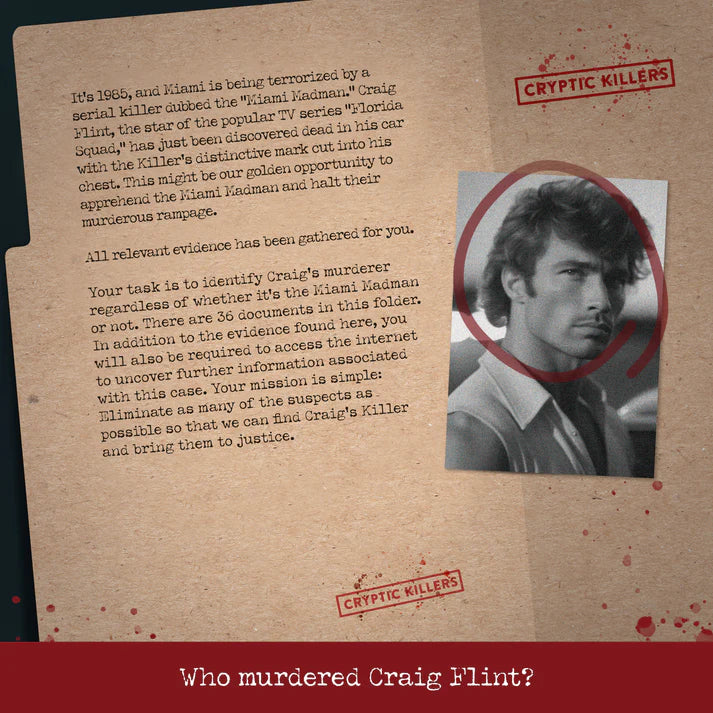 Murder In Miami Case File Evidence Bag Cryptic Killers