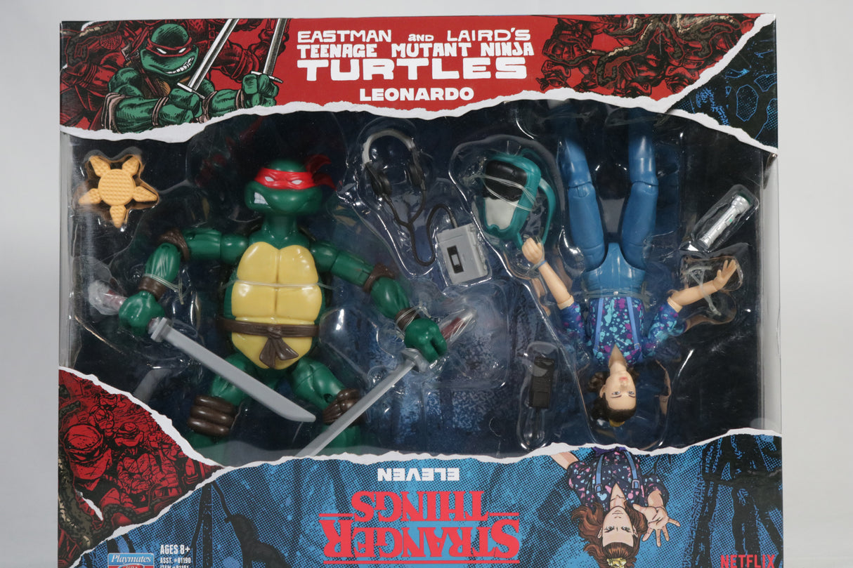 Stranger Things x Teenage Mutant Ninja Turtles Eleven & Leonardo Playmates Action Figure 2-Pack