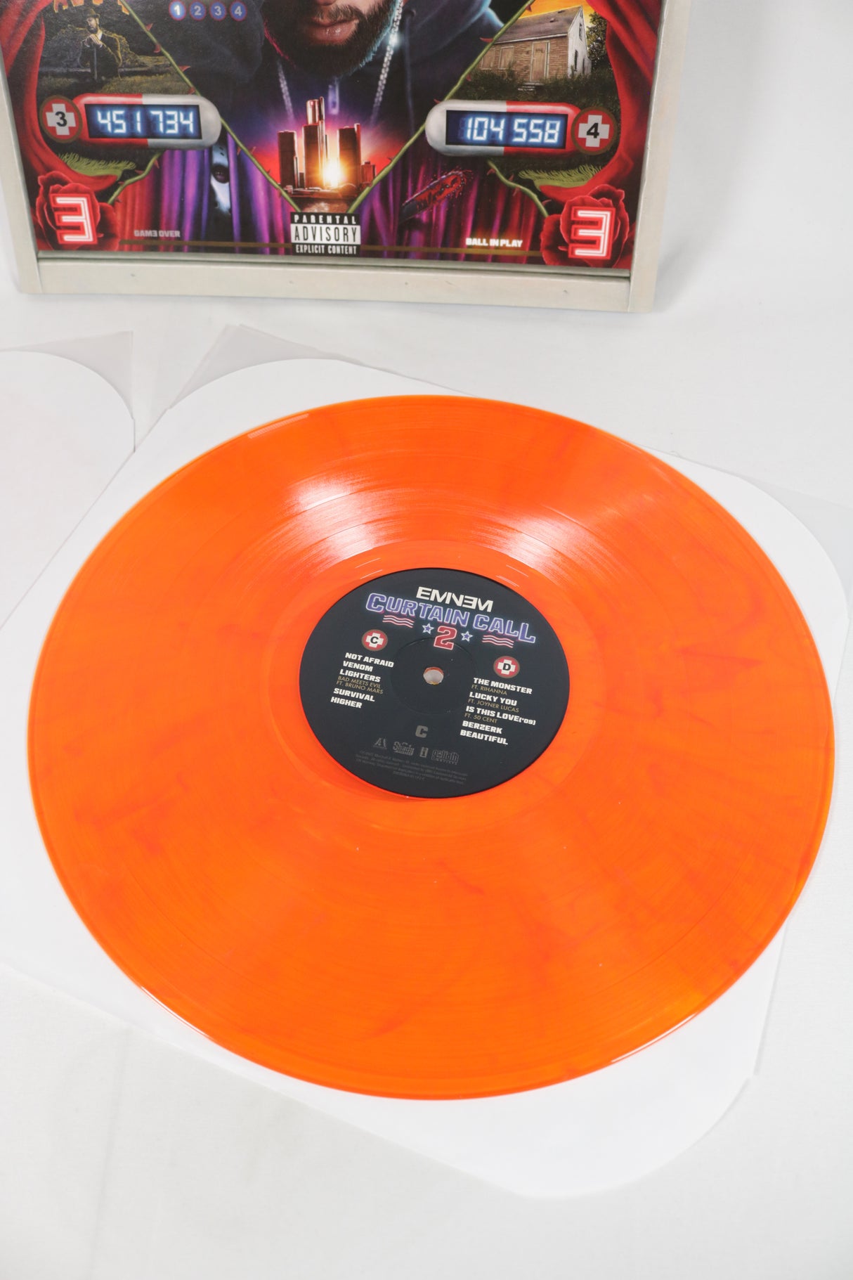 Eminem Curtain Call 2 Orange Coloured Vinyl Record