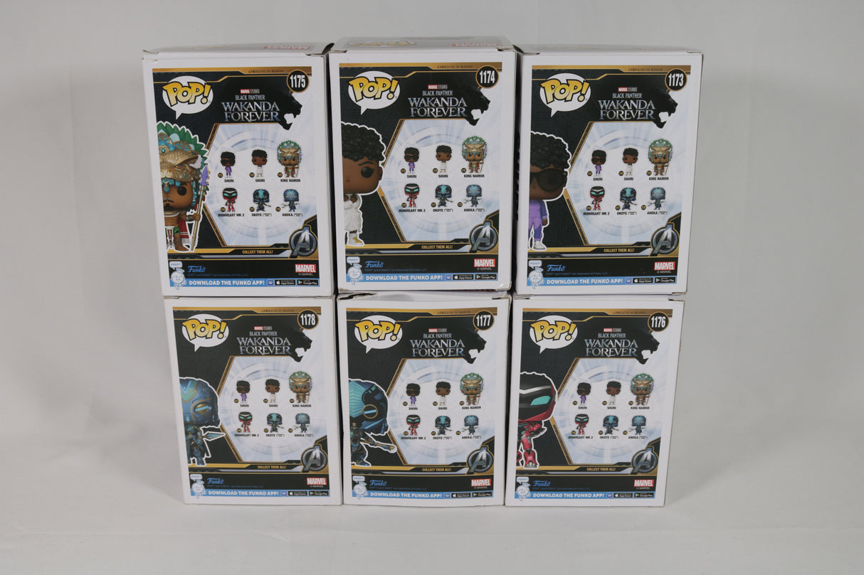 Marvel Black Panther Wakanda Forever Funko Pop! Vinyl Complete Bundle of 6 Figures