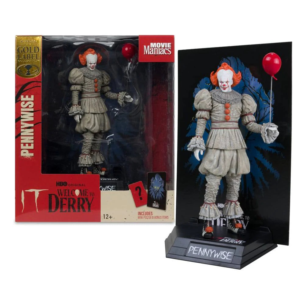 IT Welcome To Derry Movie Maniacs PVC Statue Pennywise Gold Label 16cm