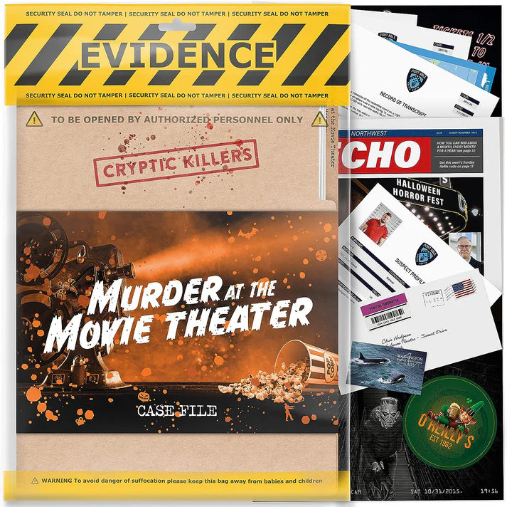 Murder At The Movie Theater Case File Evidence Bag Cryptic Killers