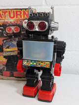 Saturn The 13" Giant Walking Robot Vintage 1981 Electronic Toy