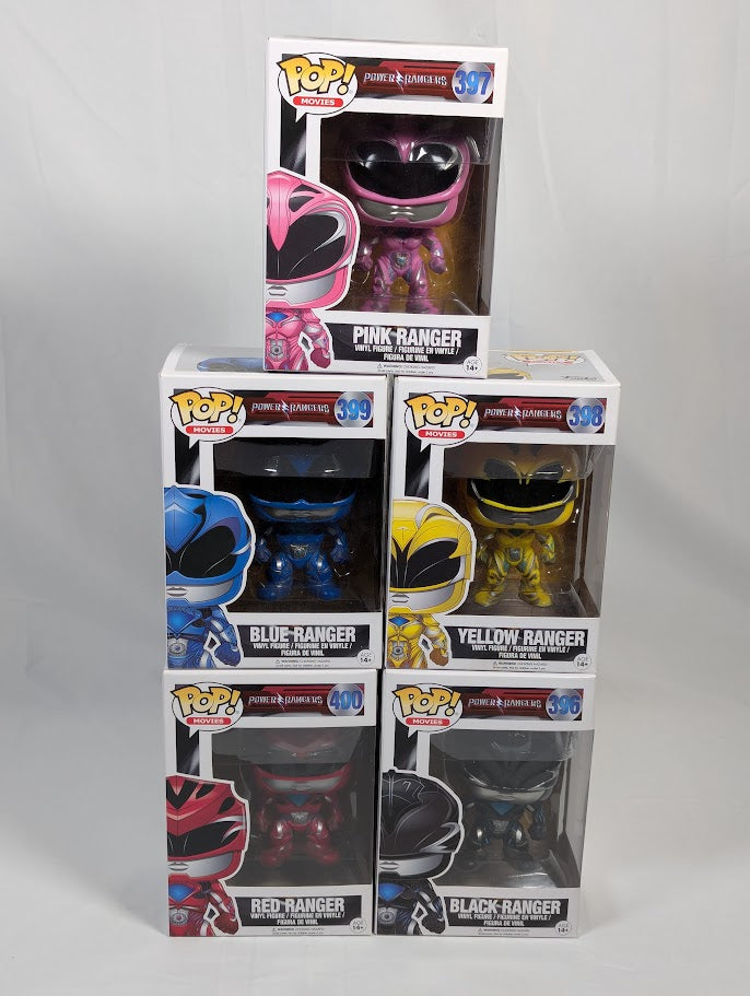 Power Rangers Red, Black, Blue, Pink & Yellow Ranger Funko Pop! Vinyl Figure 5-Pack