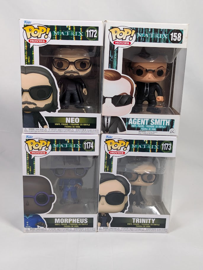 The Matrix Neo, Trinity, Morpheus & Agent Smith Funko Pop! Vinyl Figure 4-Pack