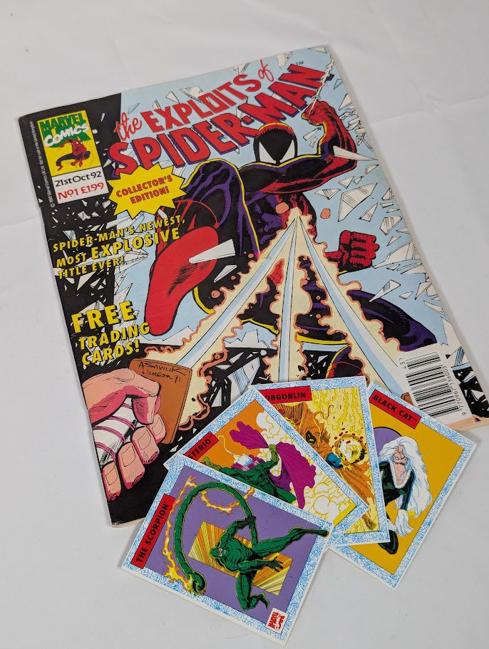 Marvel Comics Exploits of Spider-Man 1992 Issues 1 - 32 and 12 Rare Trading Cards
