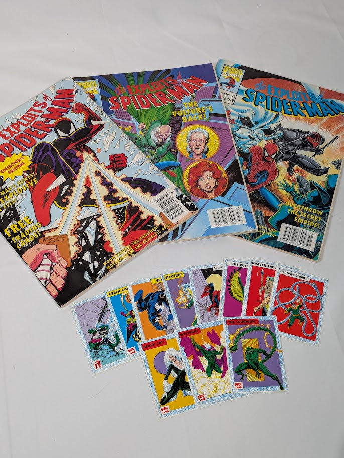 Marvel Comics Exploits of Spider-Man 1992 Issues 1 - 32 and 12 Rare Trading Cards