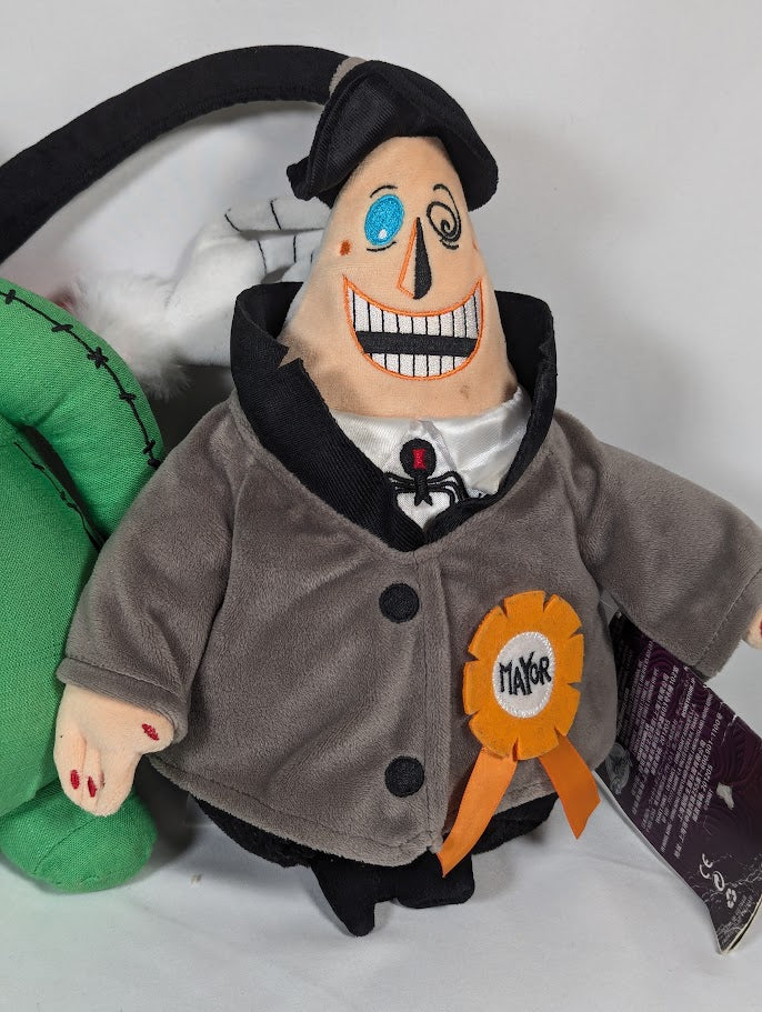The Nightmare Before Christmas Santa Jack, Oogie Boogie, Mayor & Zero Plush Bundle