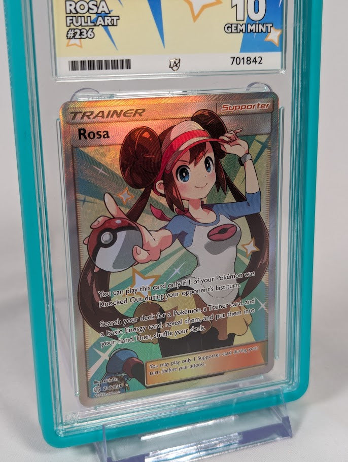 Pokemon Trading Card Game Rosa 236/236 Cosmic Eclipse Graded ACE 10