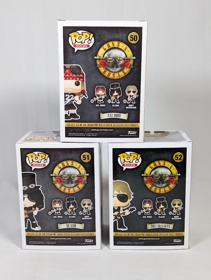 Guns n Roses Axl Rose, Slash & Duff McKagan Funko Pop! Vinyl Figure Complete Set of 3