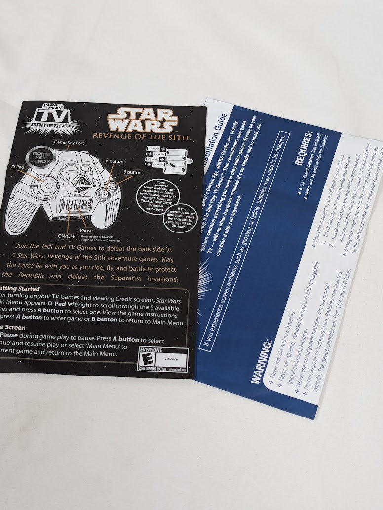 Star Wars Revenge of the Sith Darth Vader Jakks Plug & Play TV Games Console