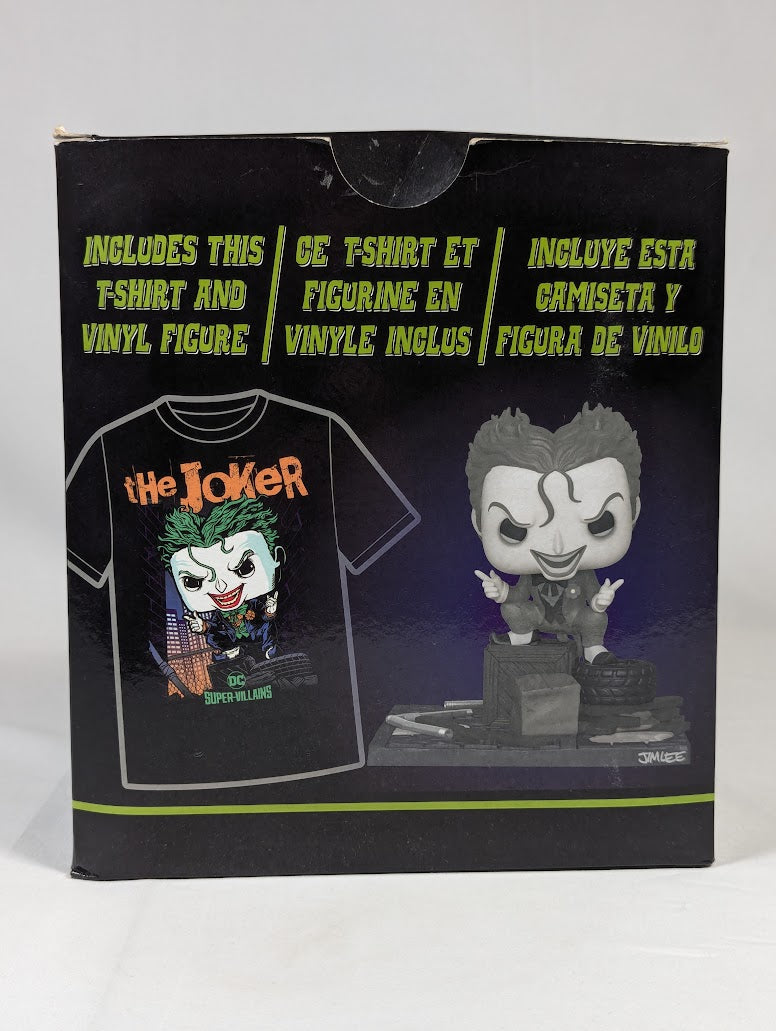 DC Comics The Joker DC Collection By Jim Lee Funko Pop! Tees T-Shirt and Vinyl Figure (Medium Size)