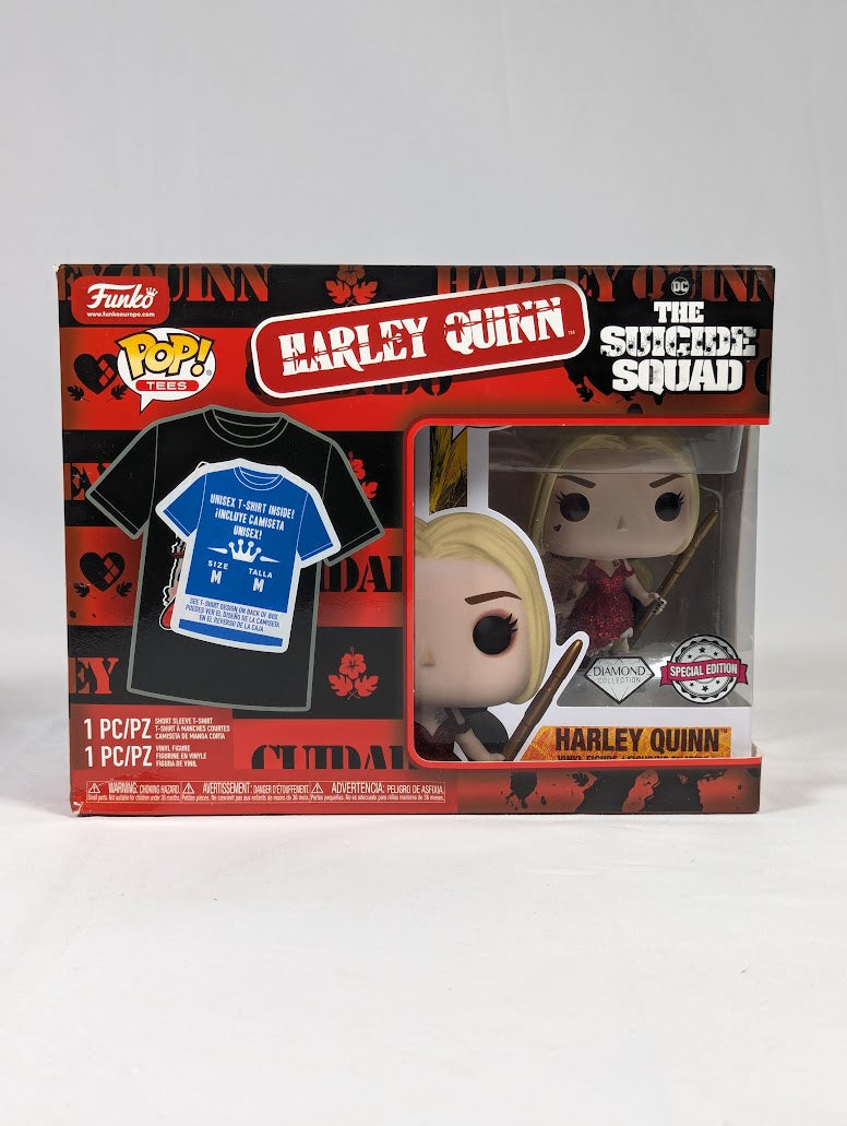 DC Comics The Suicide Squad Harley Quinn Funko Pop! Tees T-Shirt and Vinyl Figure (Medium Size)