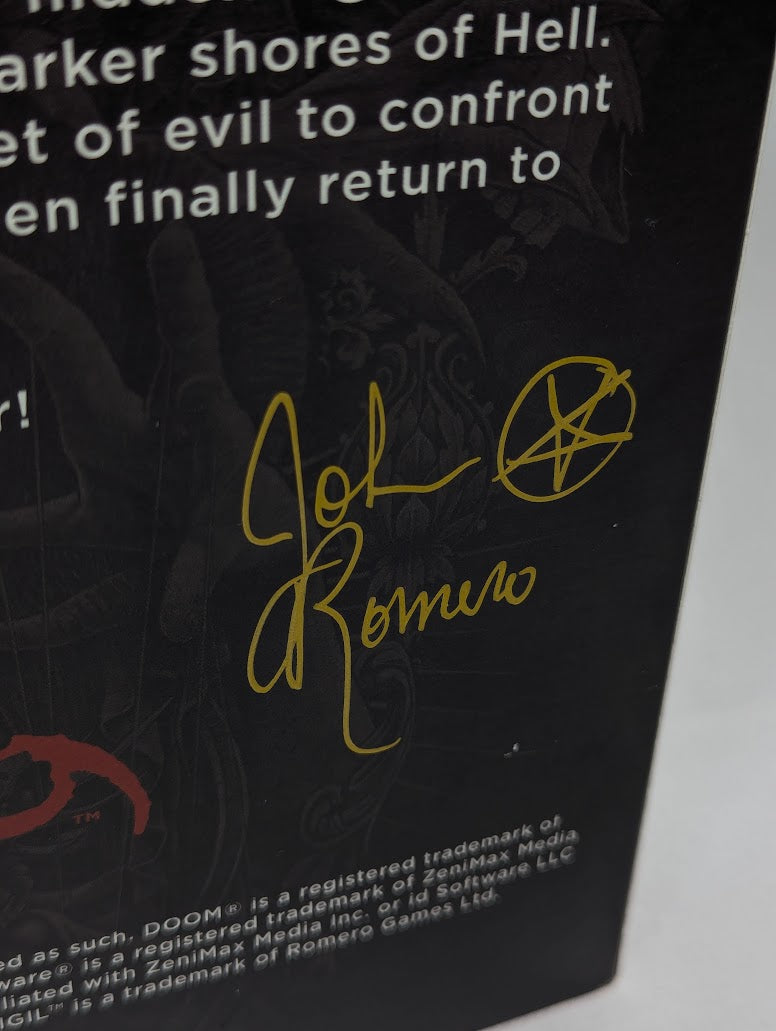 Doom Sigil Romero Games Big Box PC Game Signed by John Romero
