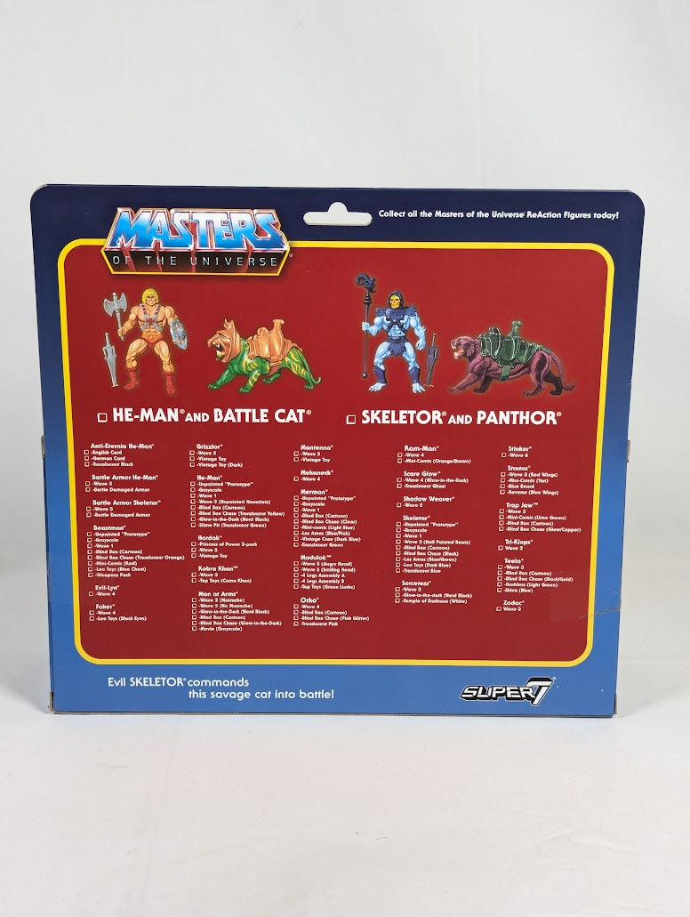 Masters of the Universe Skeletor and Panthor 2019 ReAction Super7 Action Figure