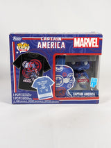 Marvel Captain America (Art Series) Funko Pop! Tees T-Shirt & Vinyl Figure (Small Size)