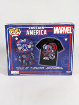 Marvel Captain America (Art Series) Funko Pop! Tees T-Shirt & Vinyl Figure (Small Size)