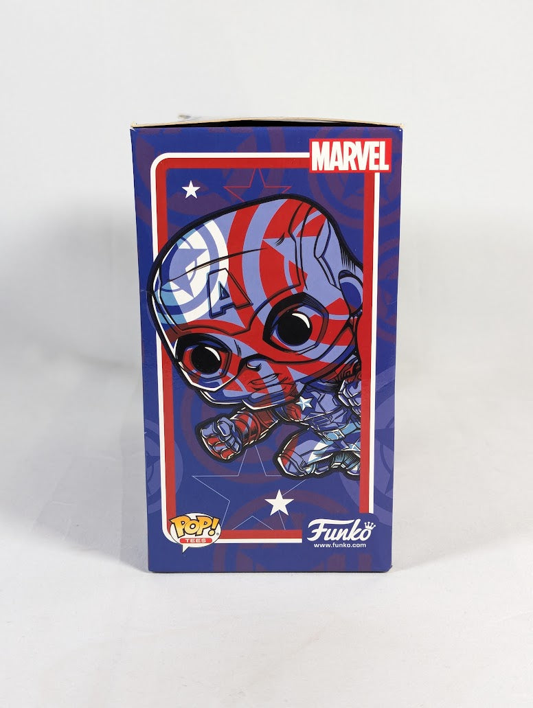 Marvel Captain America (Art Series) Funko Pop! Tees T-Shirt & Vinyl Figure (Small Size)