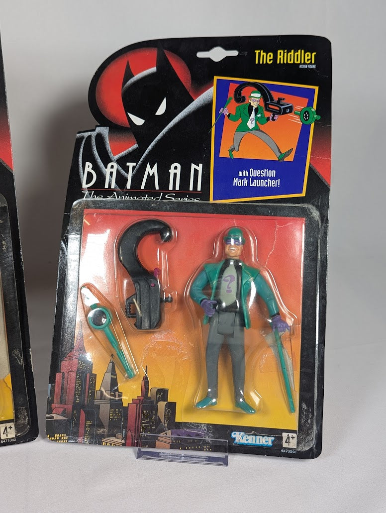 Batman The Animated Series The Penguin, The Riddler & Two-Face 1992 Kenner Set of 3 Action Figures