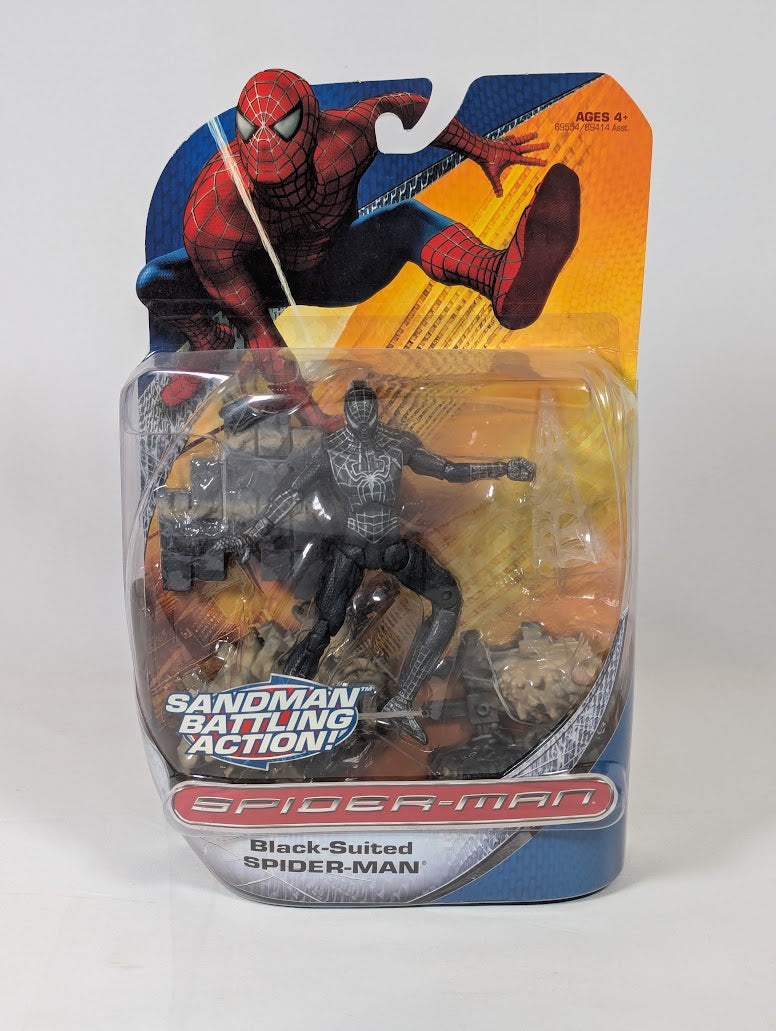 Spider-Man Black Suited Spider-Man Sandman Battling Action 2007 Hasbro Action Figure