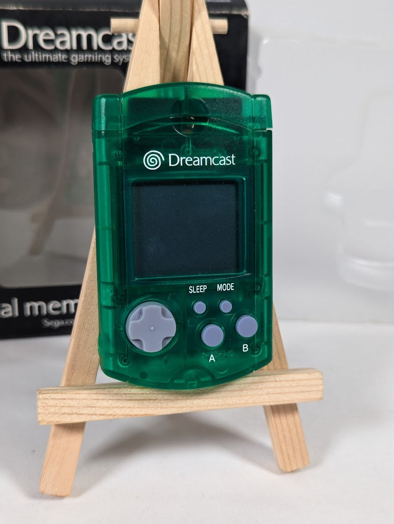 SEGA Dreamcast Transparent Green VMU & Vibration Pack Bundle