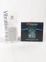 SEGA Dreamcast Transparent Green VMU & Vibration Pack Bundle