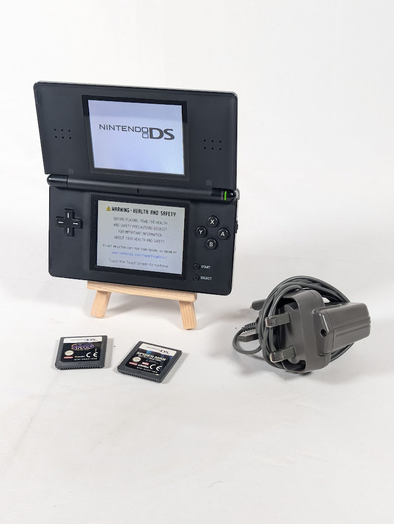 Nintendo DS Lite (Black) With 2 Games Bundle